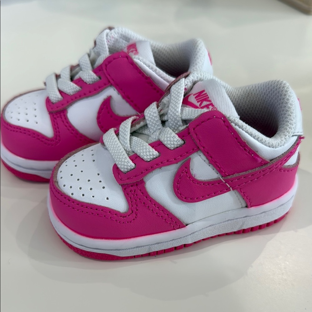 Nike Kids Pink and White Sneakers